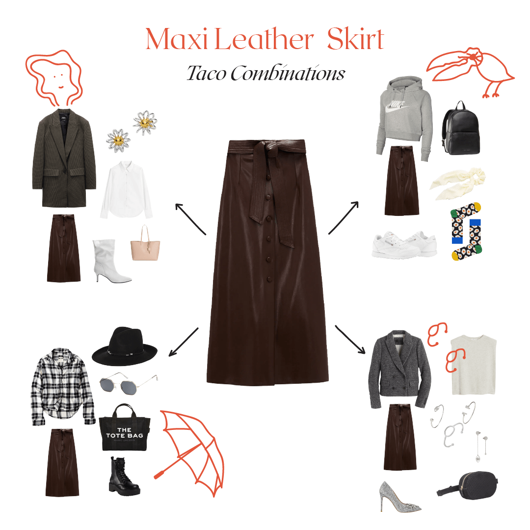 Taco Combinations ft. Leather Skirt