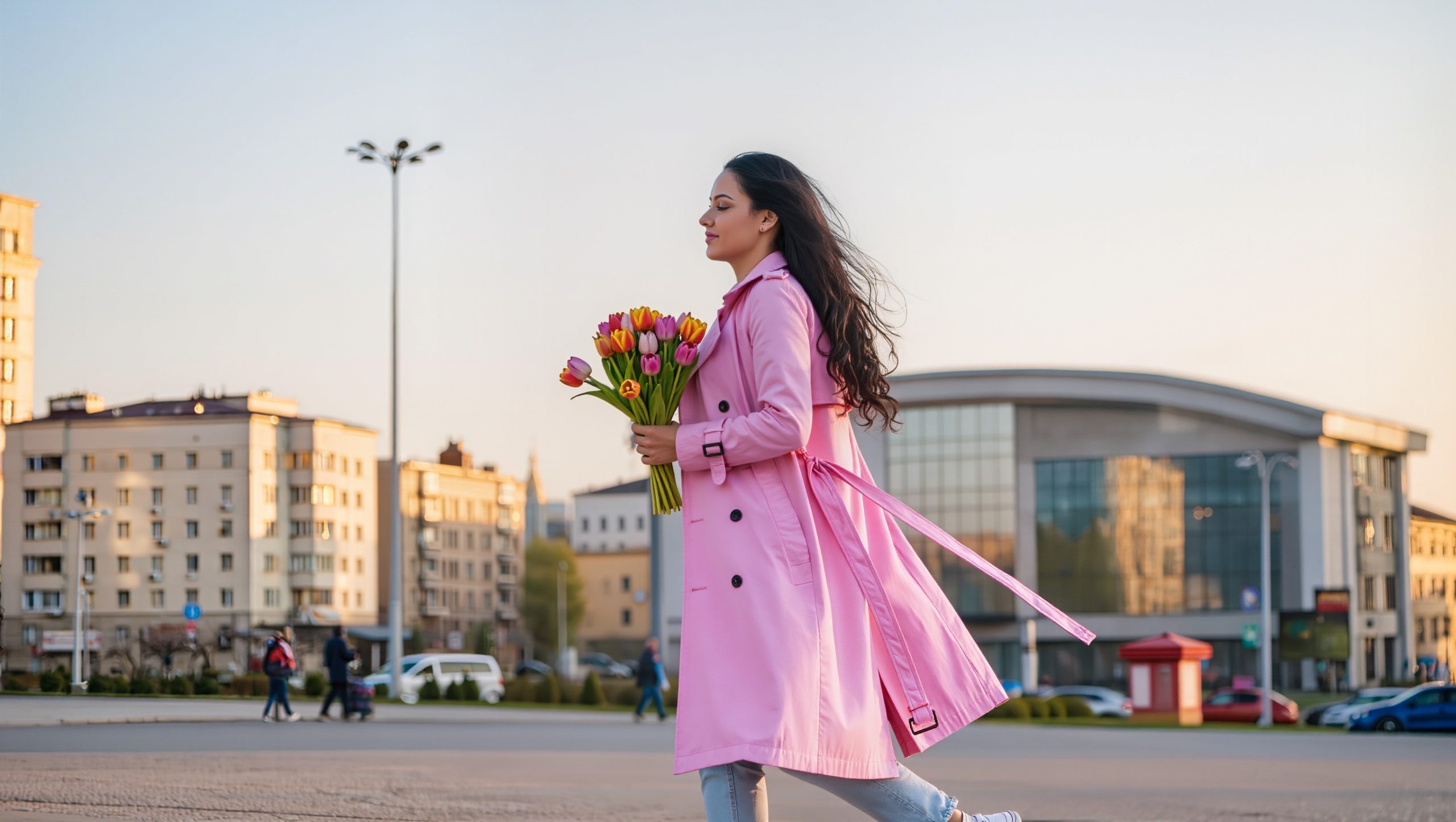 Woman's hands with polished nails in cyan color offering a seashell